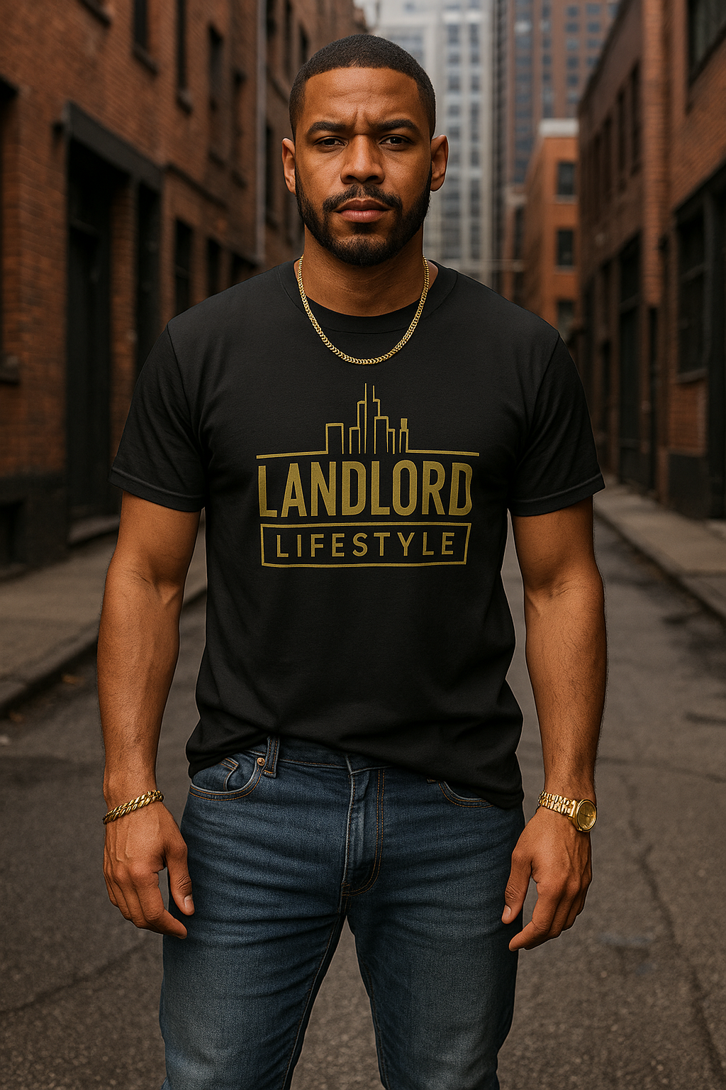 Black Market Tee- Landlord Logo